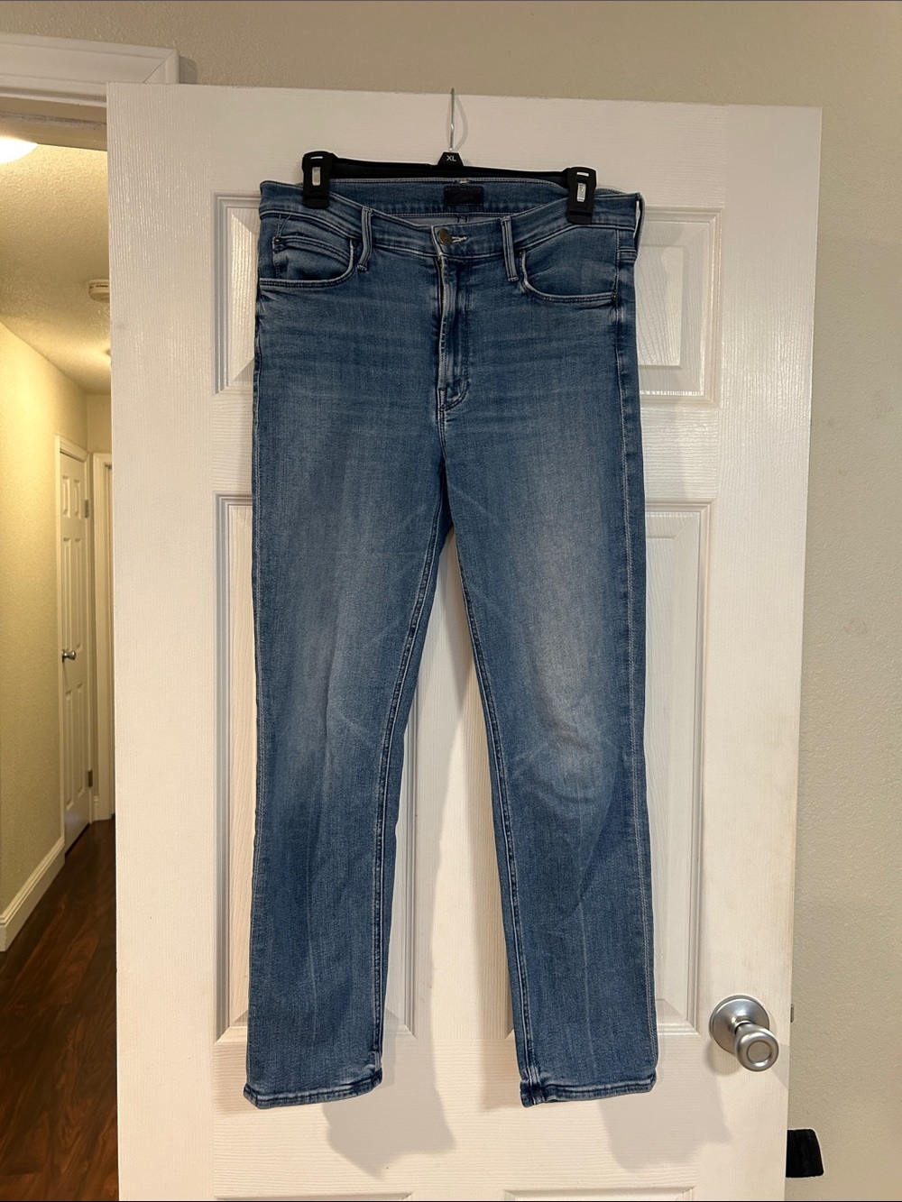 MOTHER Medium Blue Slim Straight Jeans